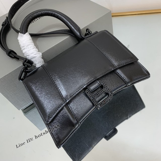 Balenciaga專櫃爆款手搓紋鑽扣xs號手提包 巴黎世家Hourglass沙漏包 fyj1897